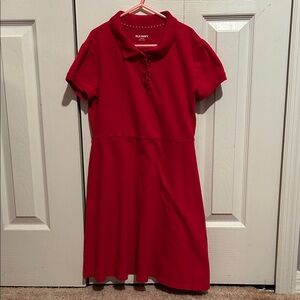 Old Navy Girls Uniform Scarlet Polo Dress